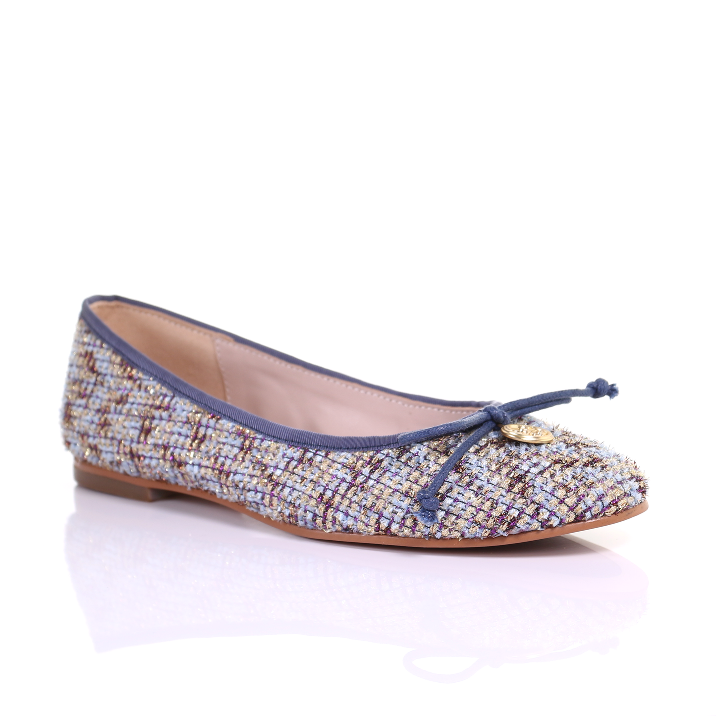 Embroidered fabric ballerina (Blue)
