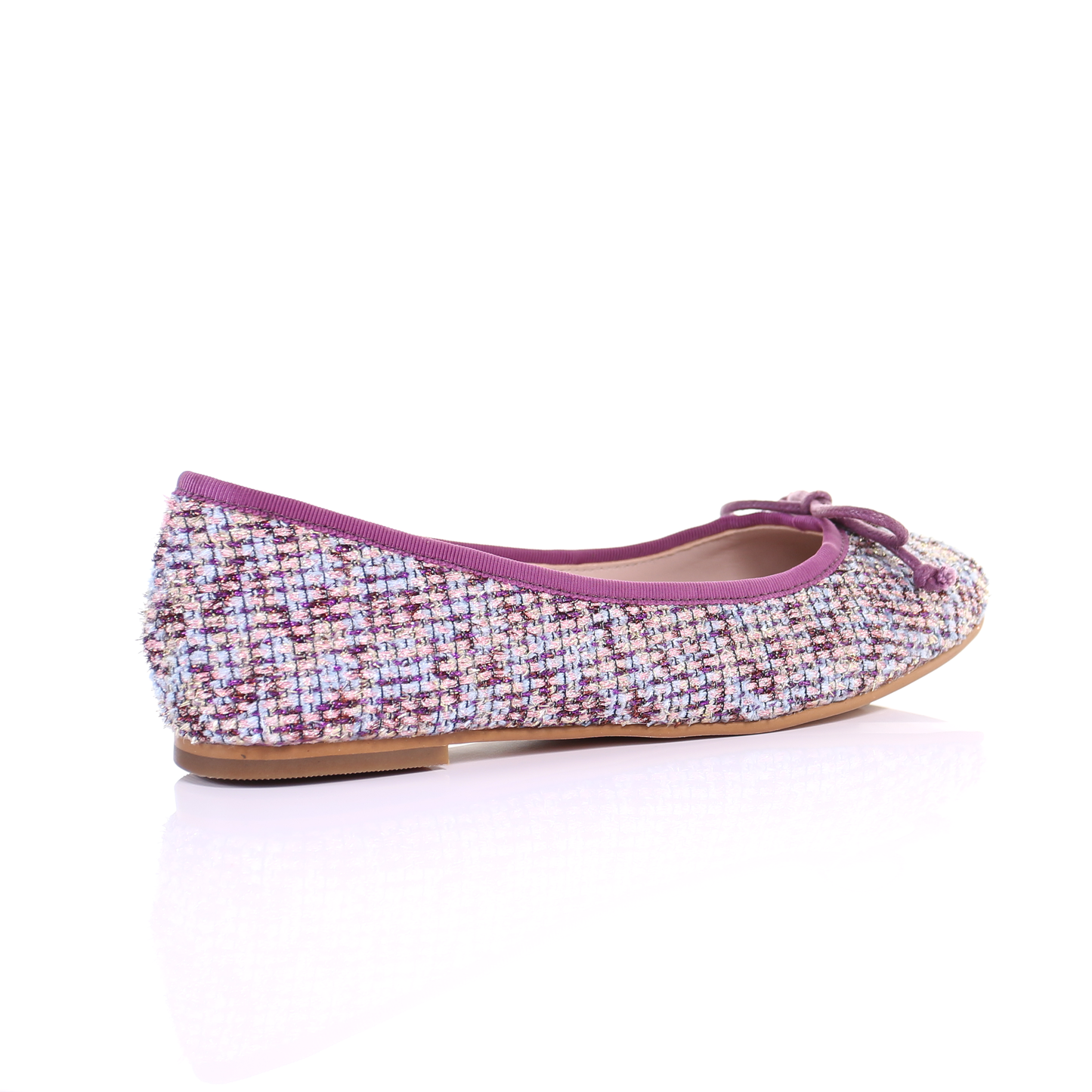 Embroidered fabric ballerina (Purple)