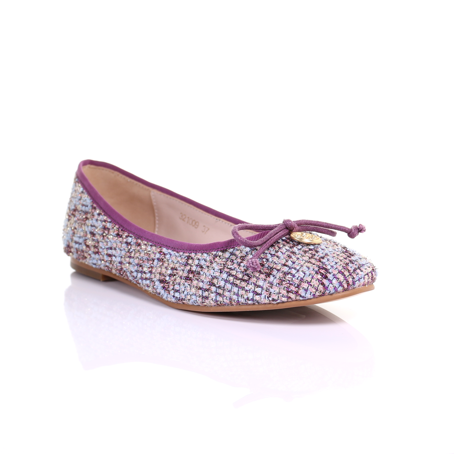 Embroidered fabric ballerina (Purple)
