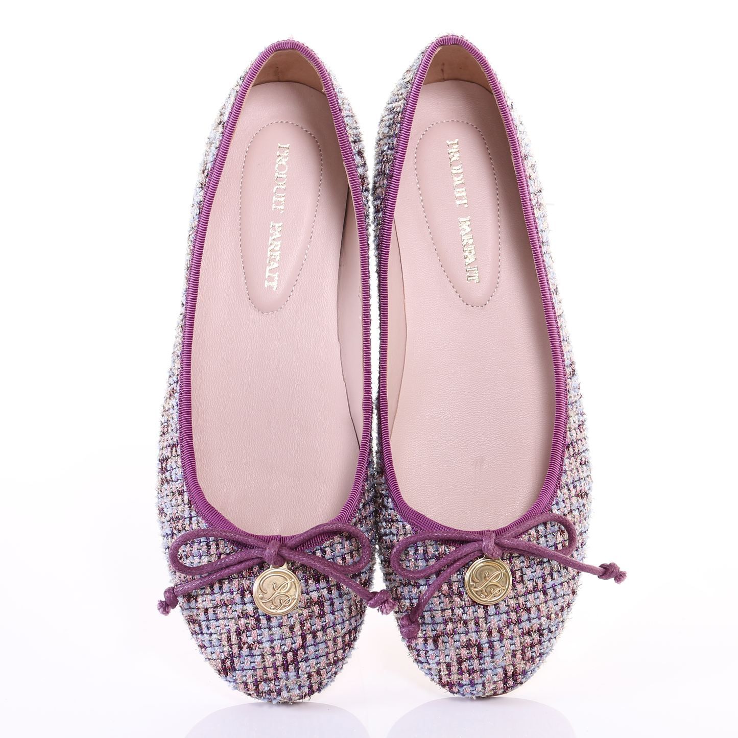 Embroidered fabric ballerina (Purple)