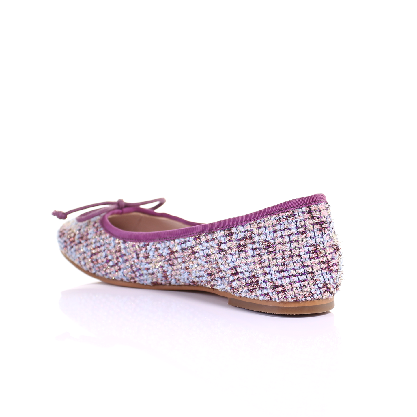Embroidered fabric ballerina (Purple)
