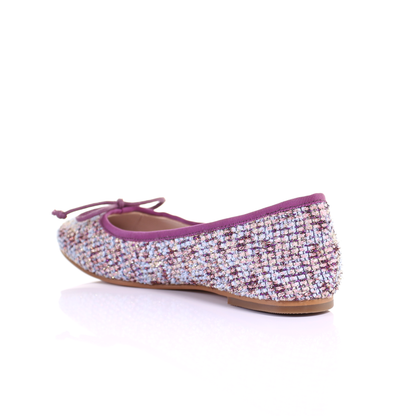 Embroidered fabric ballerina (Purple)