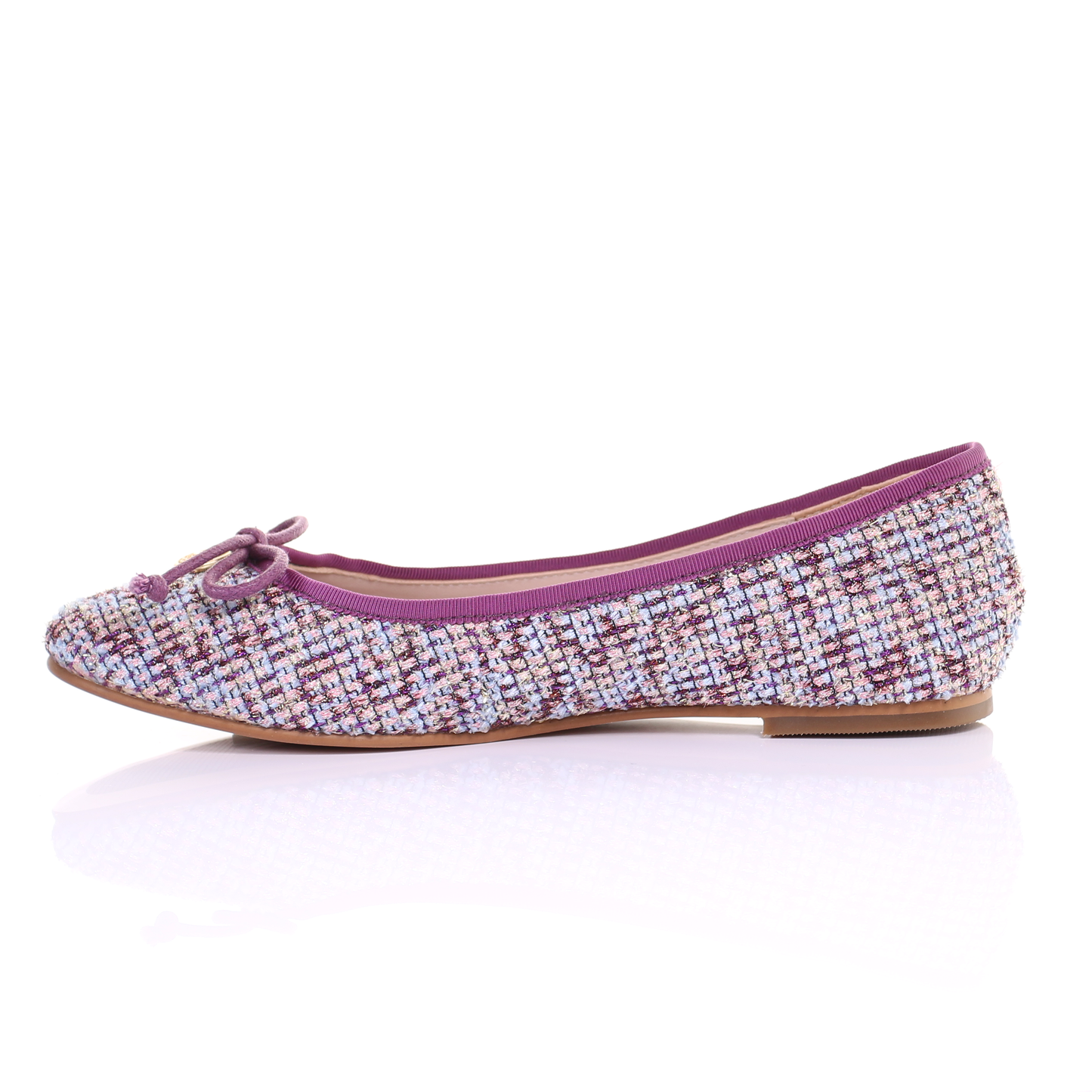 Embroidered fabric ballerina (Purple)