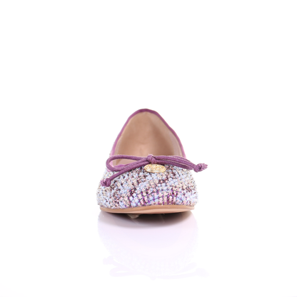 Embroidered fabric ballerina (Purple)