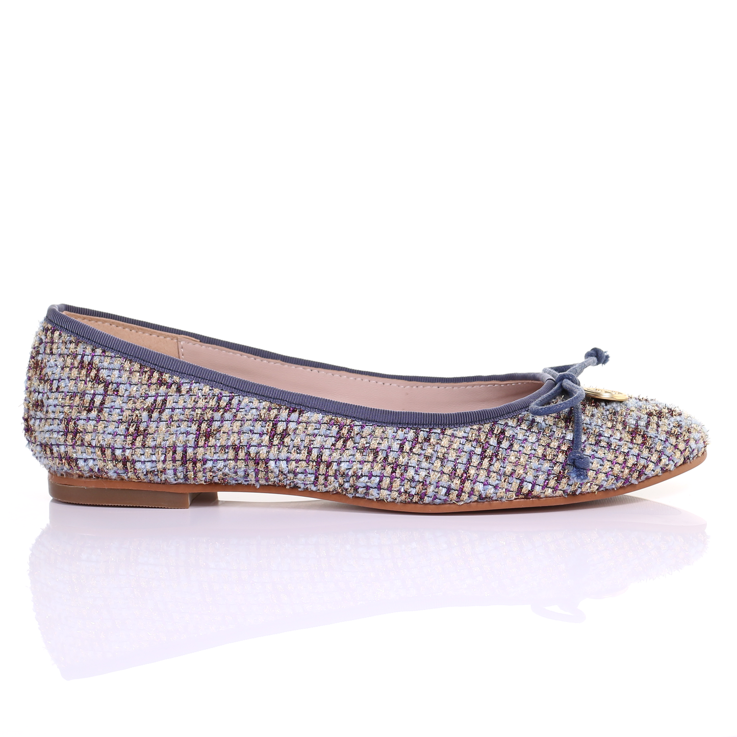 Embroidered fabric ballerina (Blue)