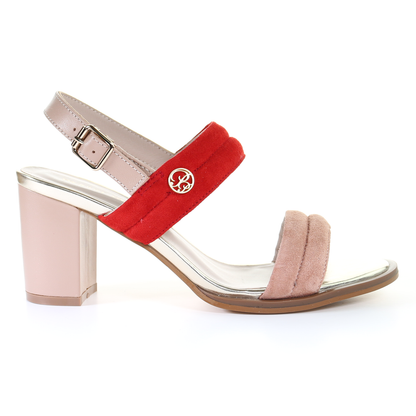 Double strappy 7.5cm block heel sandal-Pink