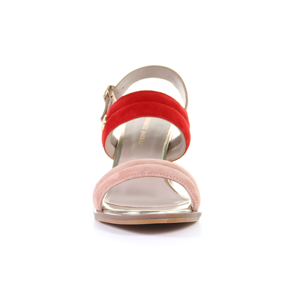 Double strappy 7.5cm block heel sandal-Pink