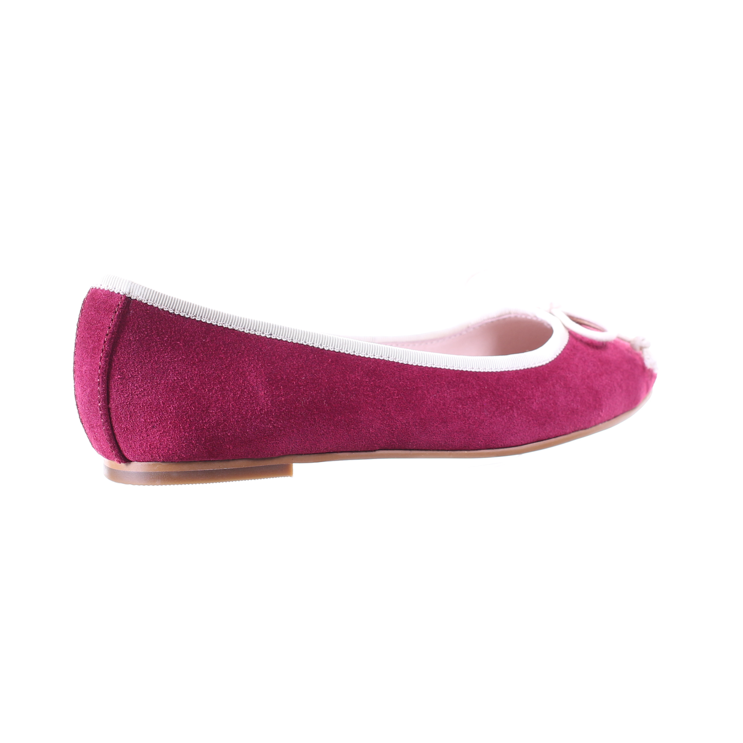 Bow suede ballerina (Magenta)
