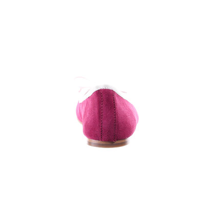 Bow suede ballerina (Magenta)