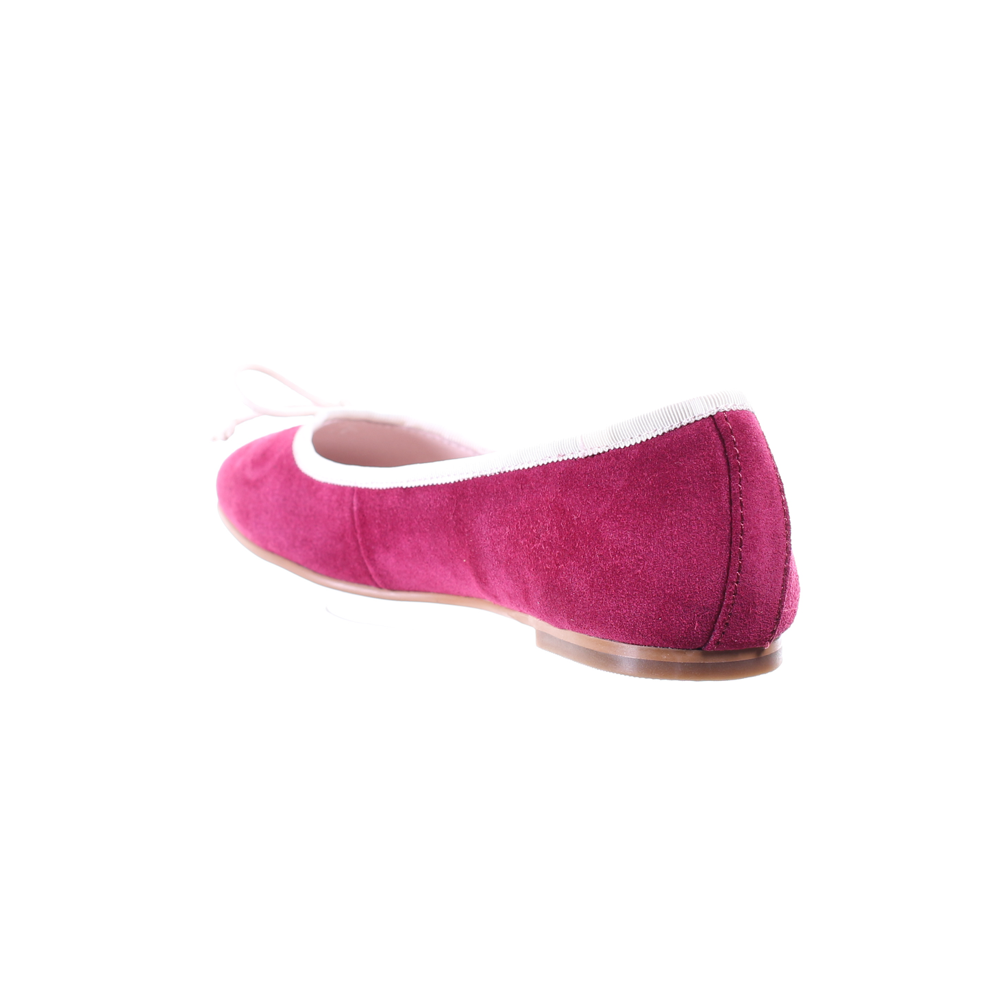 Bow suede ballerina (Magenta)