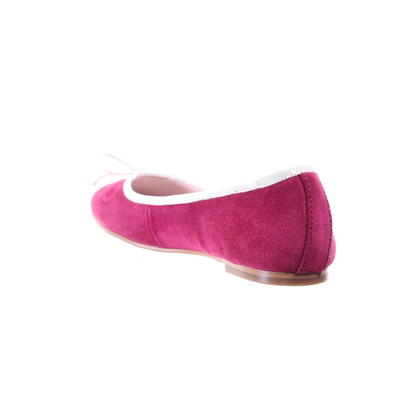 Bow suede ballerina (Magenta)