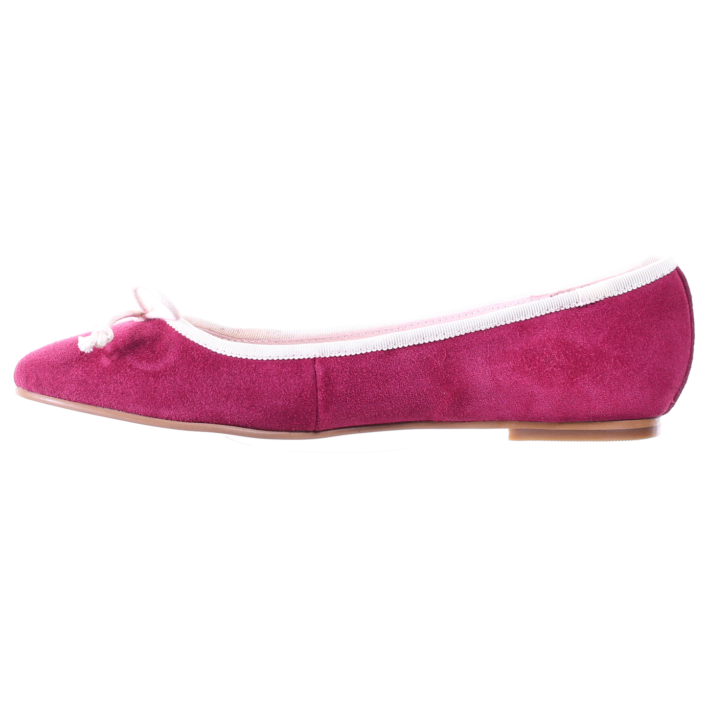 Bow suede ballerina (Magenta)