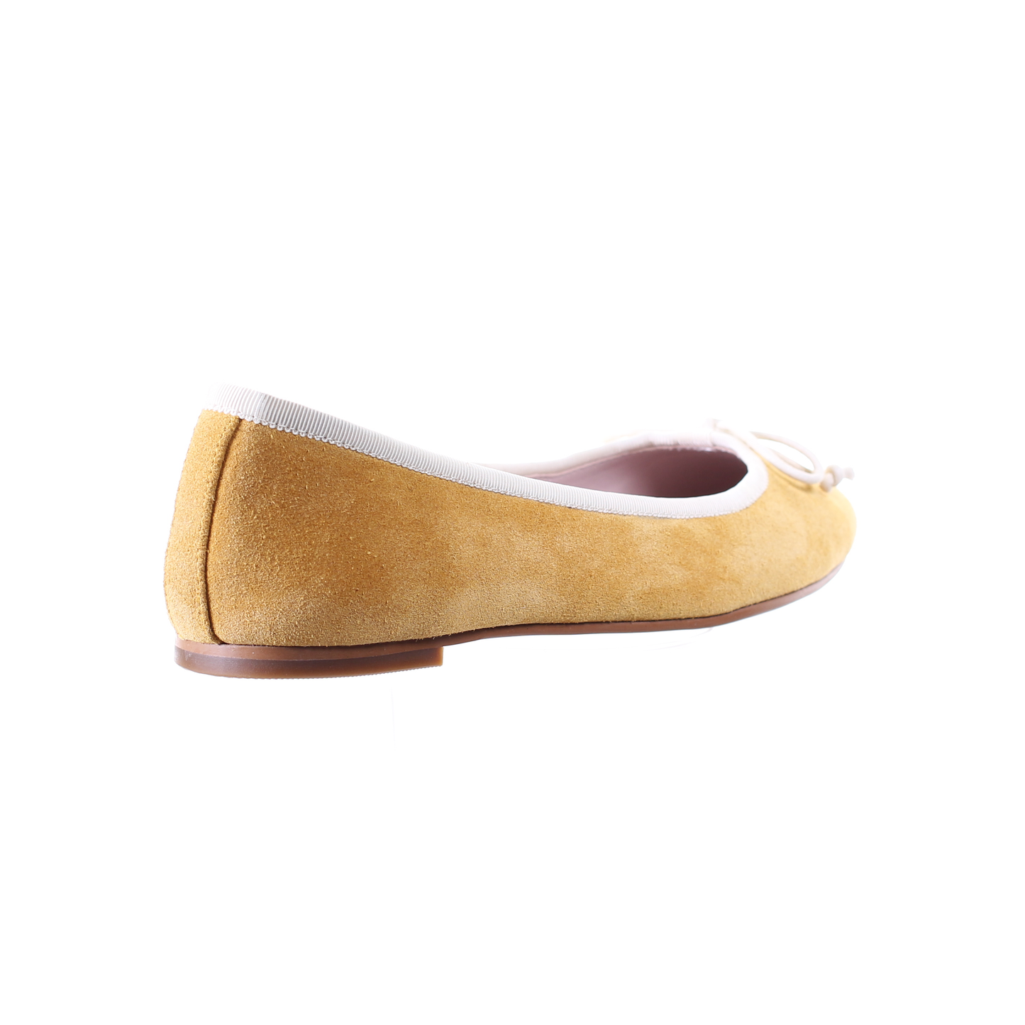 Bow suede ballerina (Mustard)