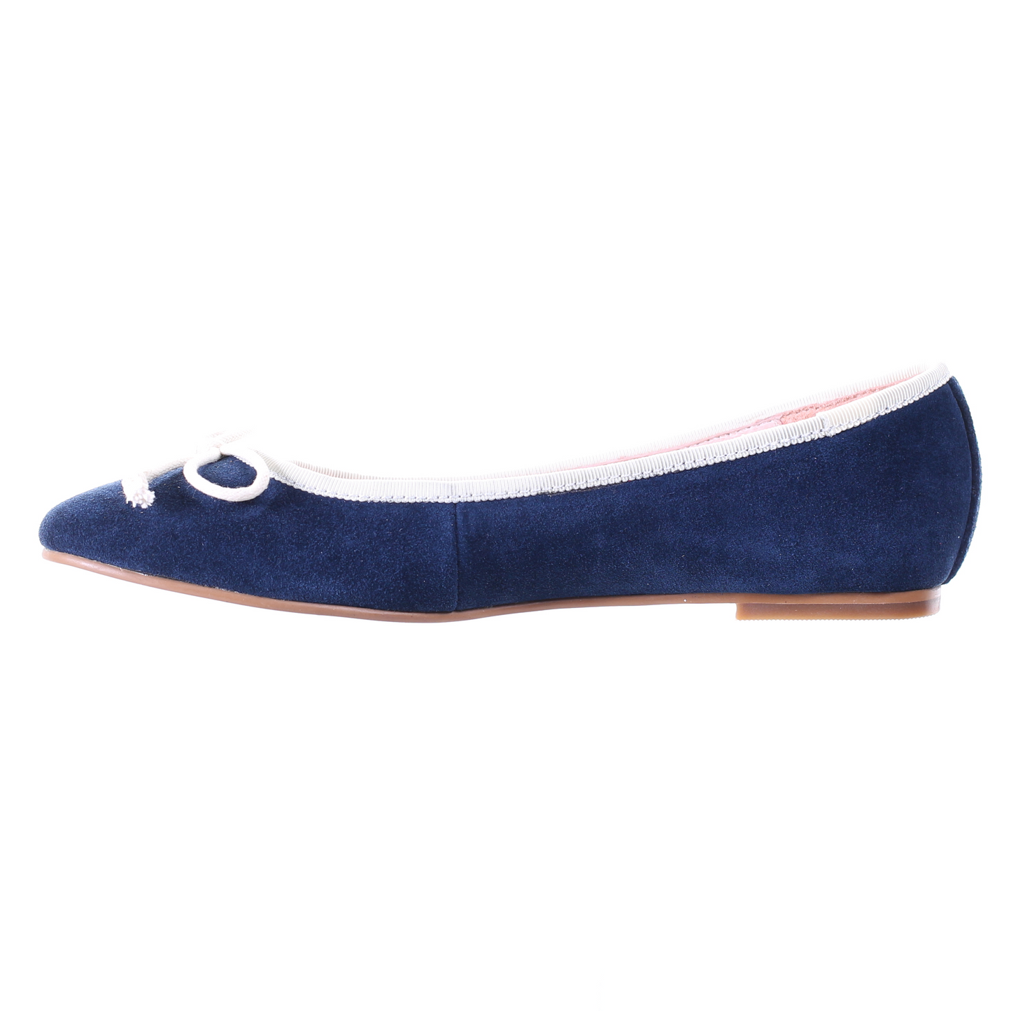 Bow suede ballerina (Navy)