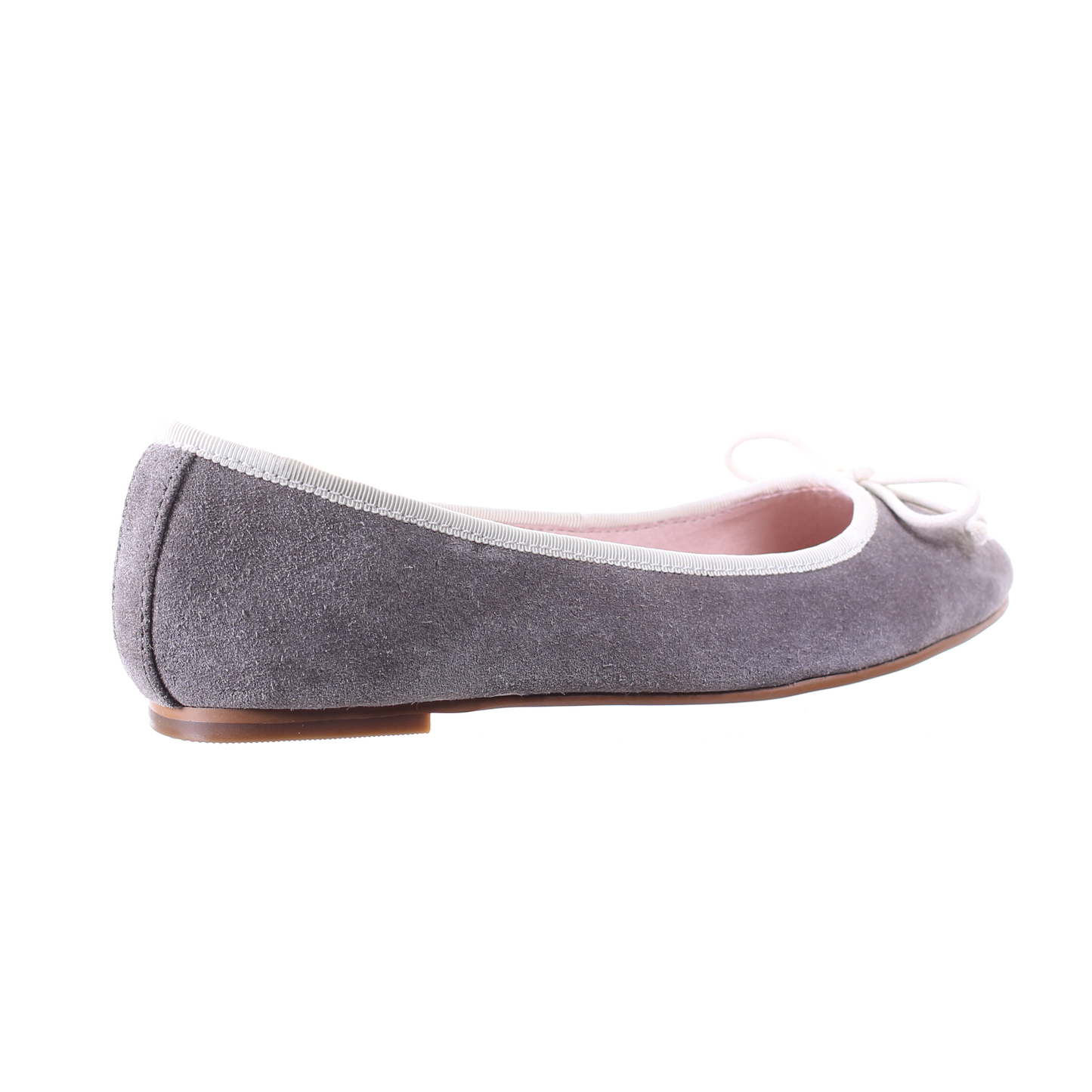 Bow suede ballerina (Grey)