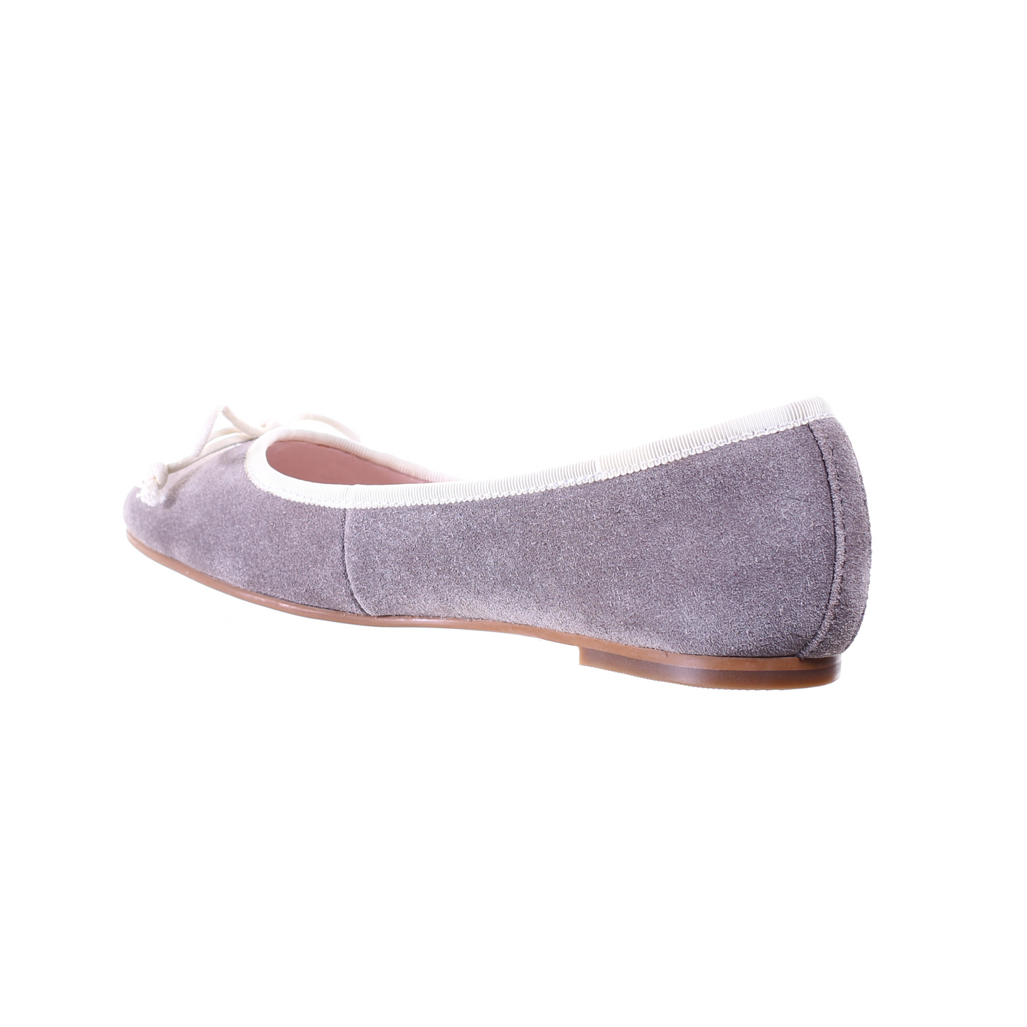 Bow suede ballerina (Grey)