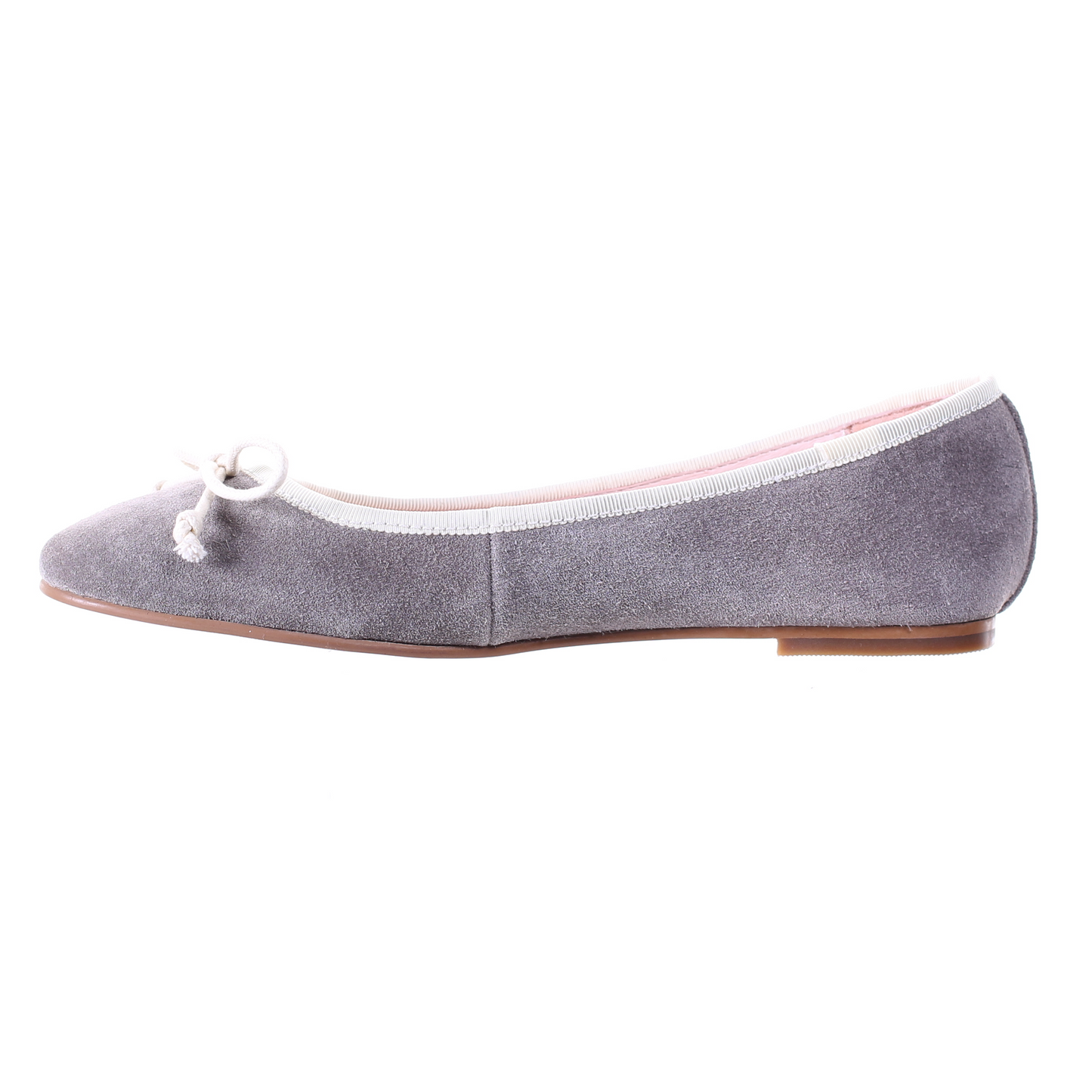 Bow suede ballerina (Grey)