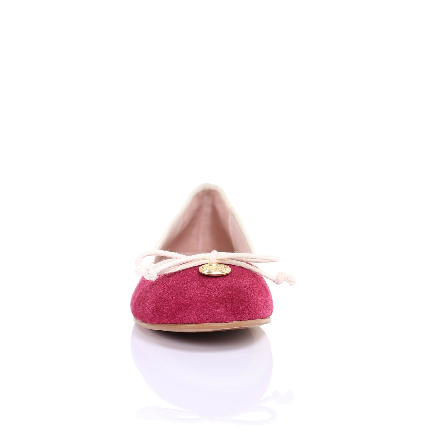 Bow suede ballerina (Magenta)