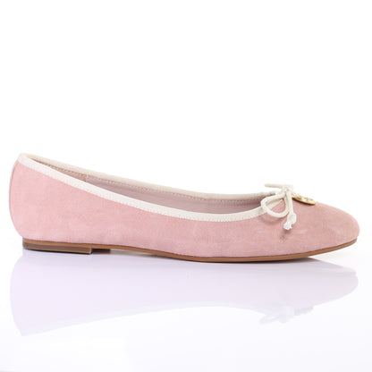 Bow suede ballerina (L.Pink)