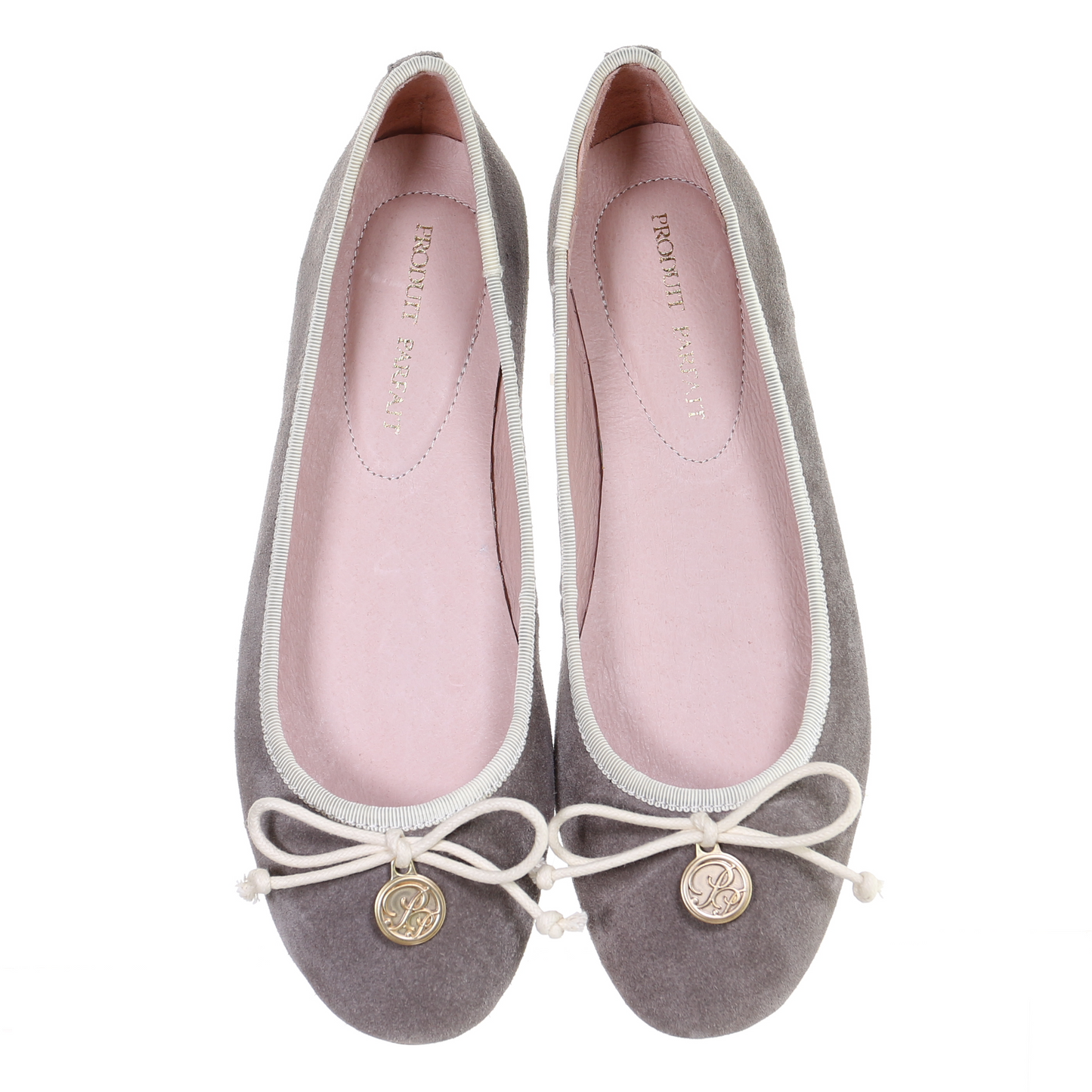 Bow suede ballerina (Grey)