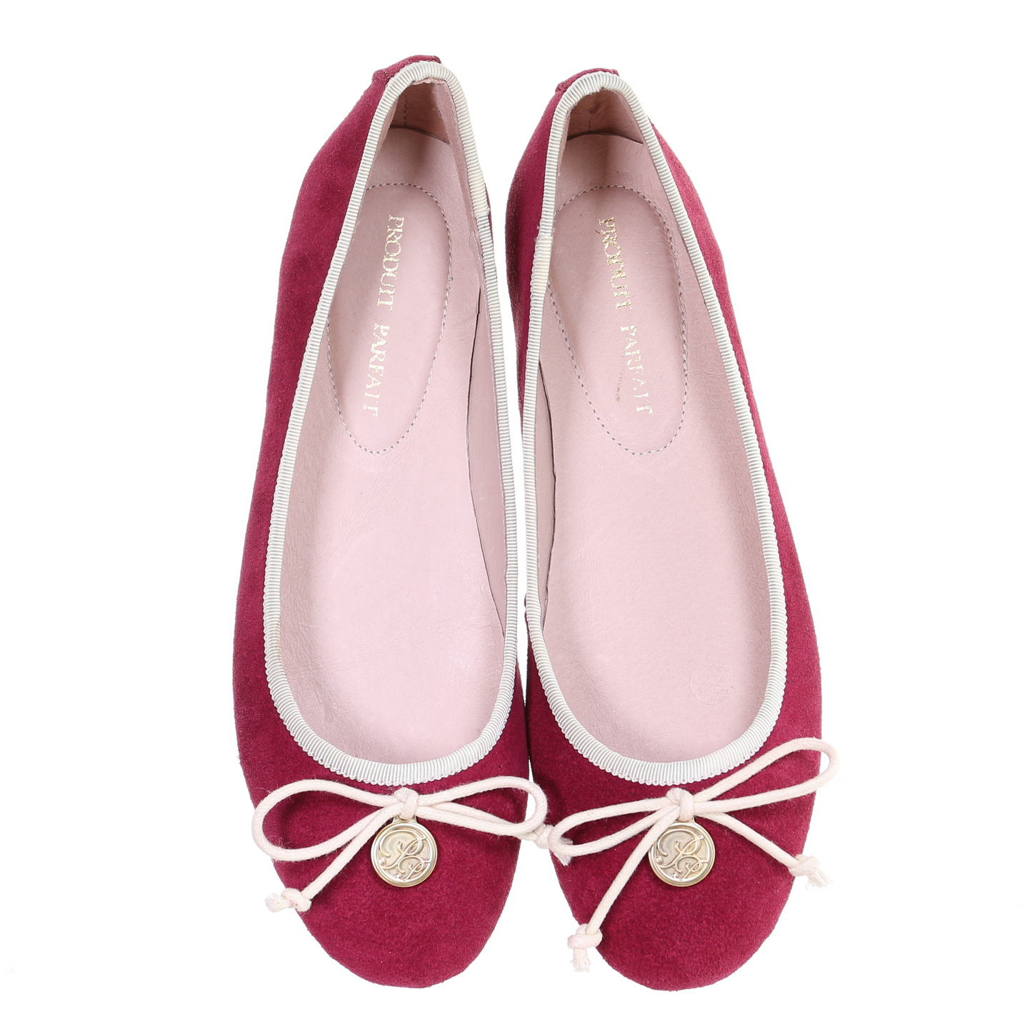 Bow suede ballerina (Magenta)