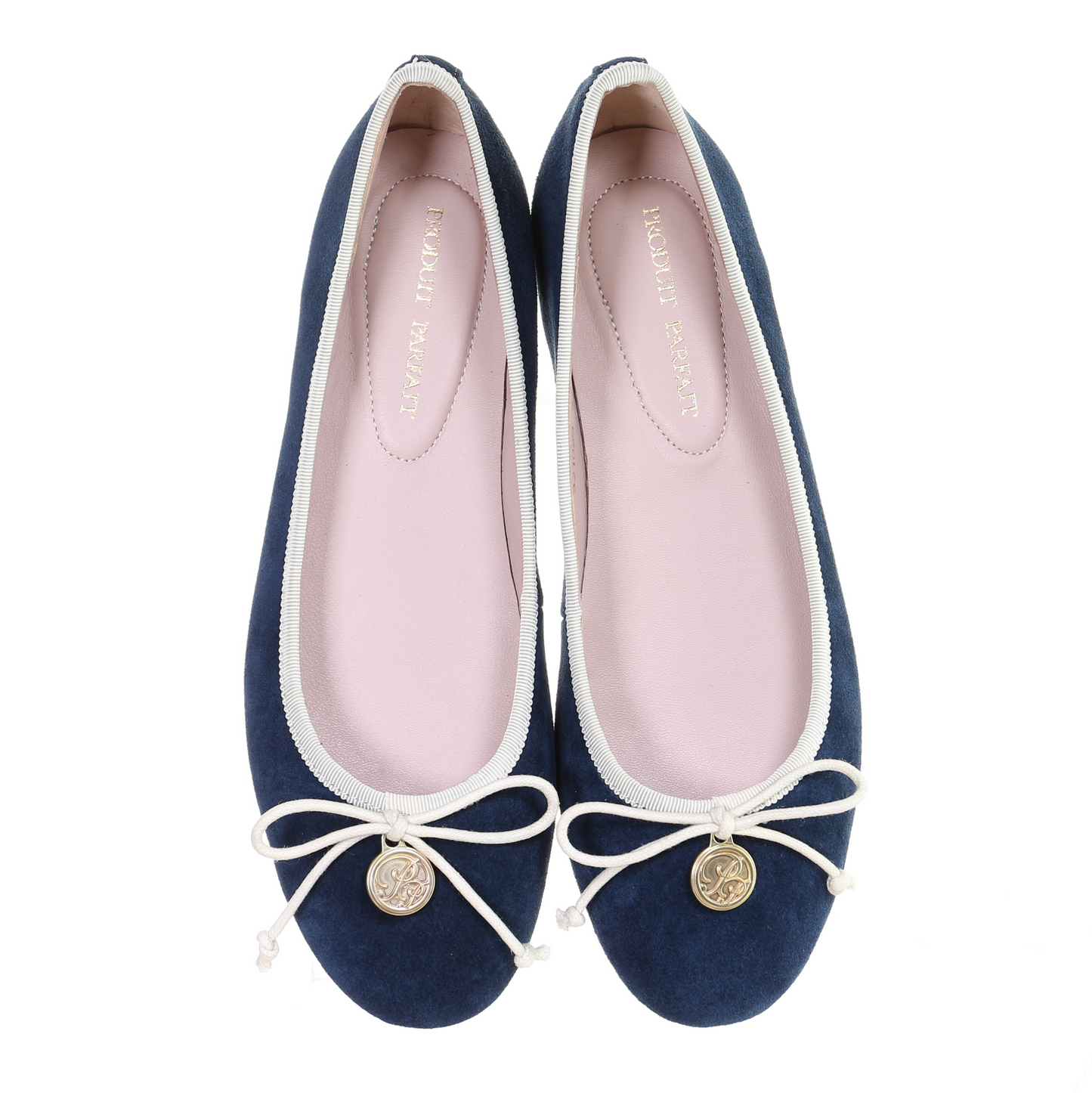Bow suede ballerina (Navy)