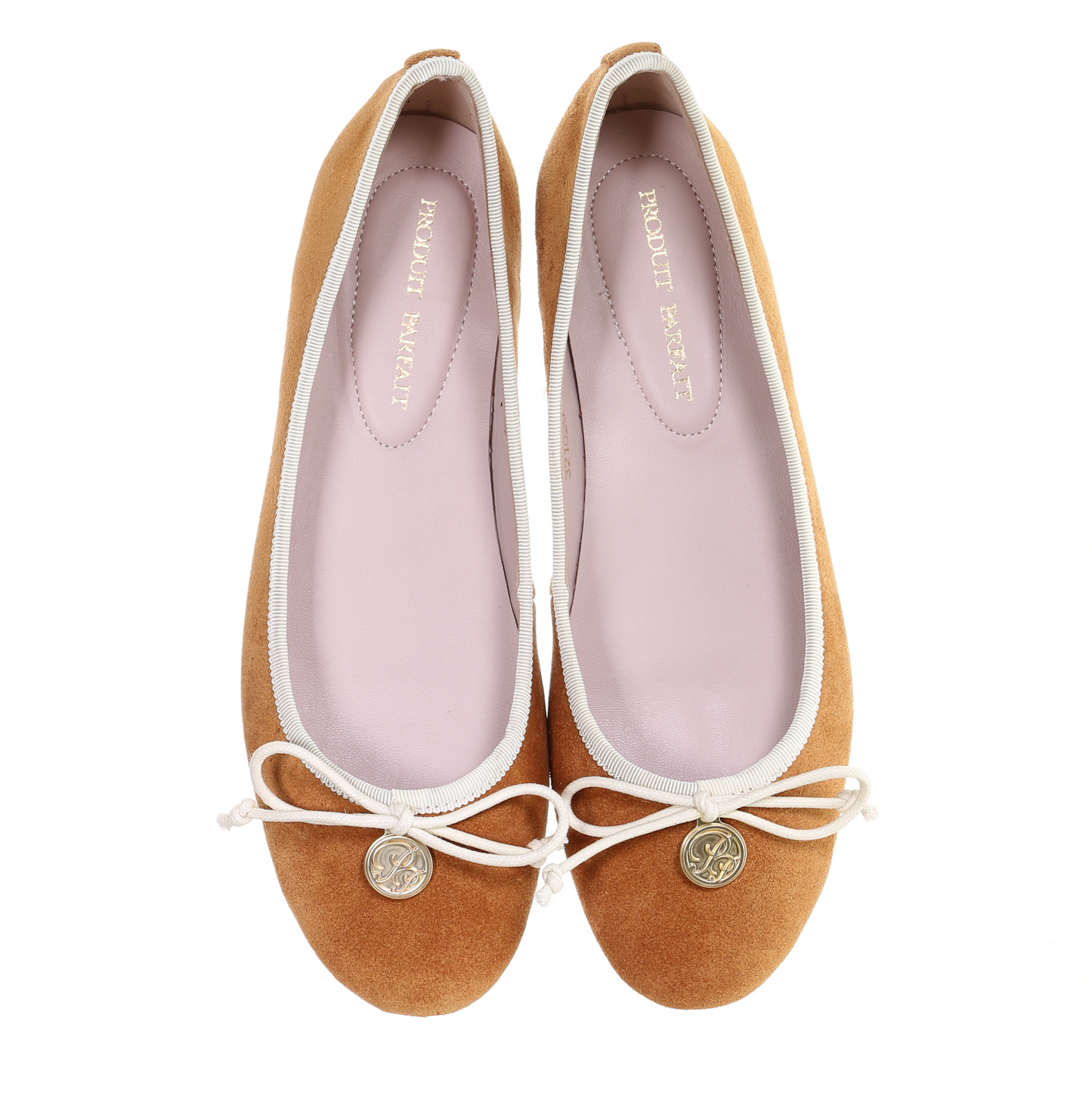 Bow suede ballerina (Camel)