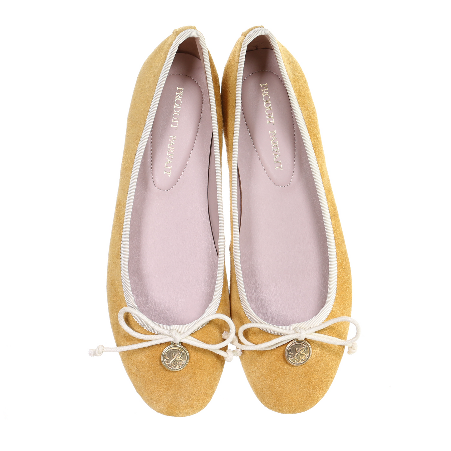 Bow suede ballerina (Mustard)