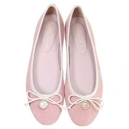 Bow suede ballerina (L.Pink)