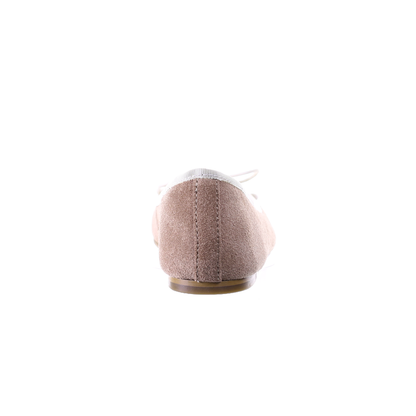 Bow suede ballerina (Beige)