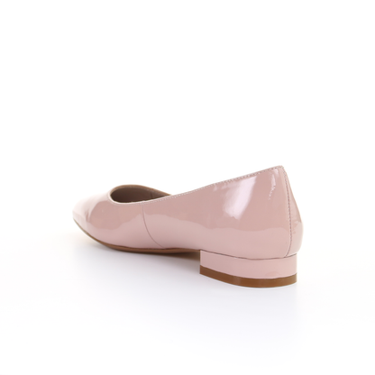 Patent Leather Square Toe Ballerina (Pink)