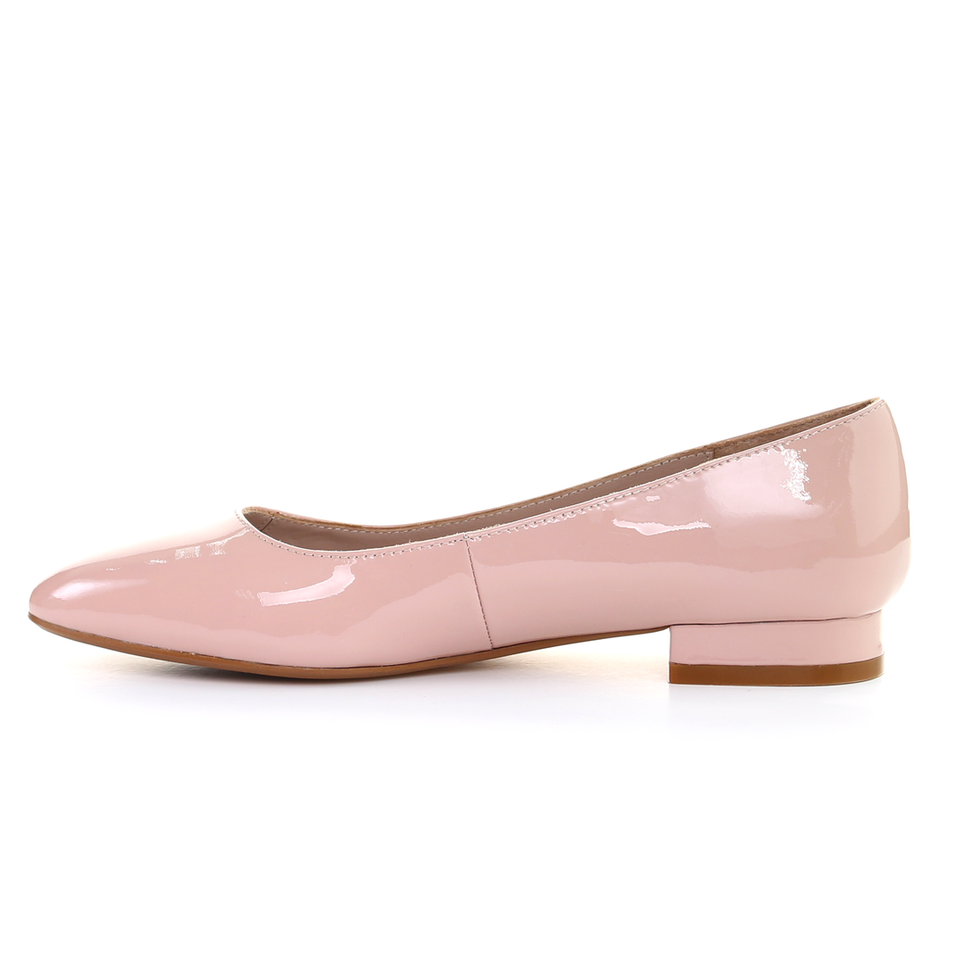 Patent Leather Square Toe Ballerina (Pink)