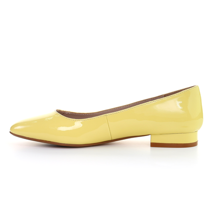 Patent Leather Square Toe Ballerina (Yellow)