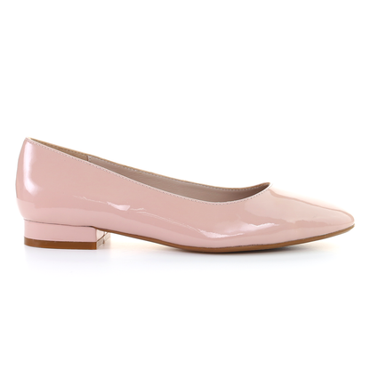 Patent Leather Square Toe Ballerina (Pink)