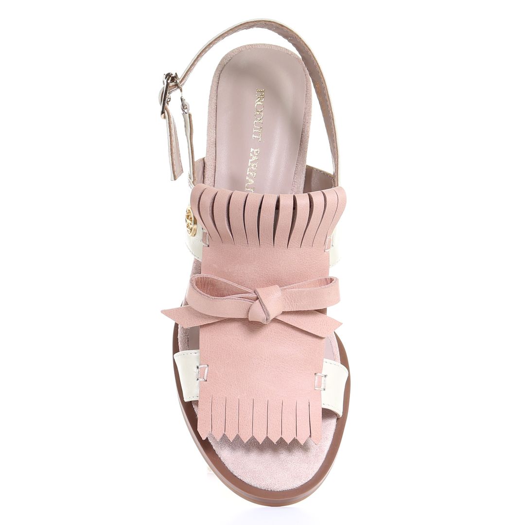 Tassel strappy 7.5cm block heel sandal-Pink