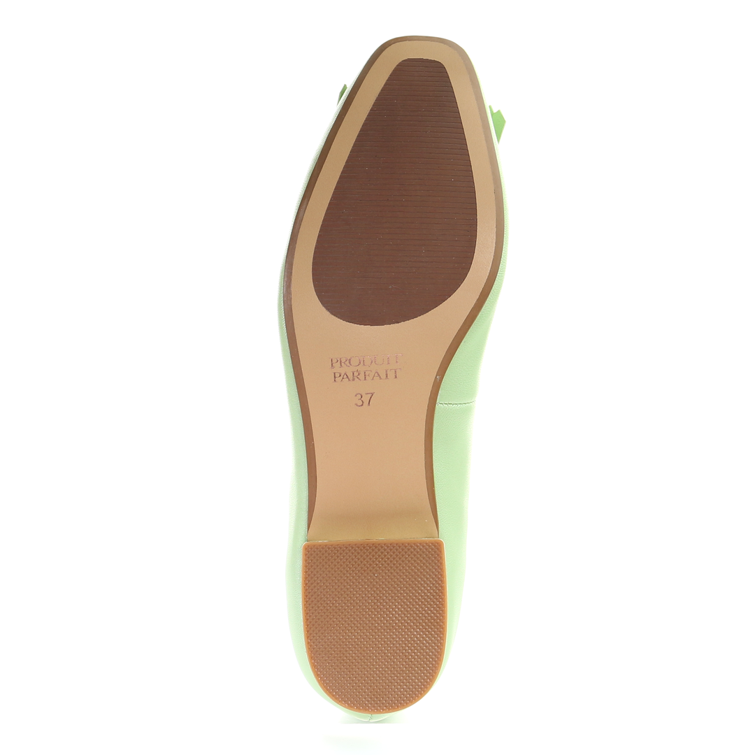 Tassel Leather Square Toe Ballerina (Pink)