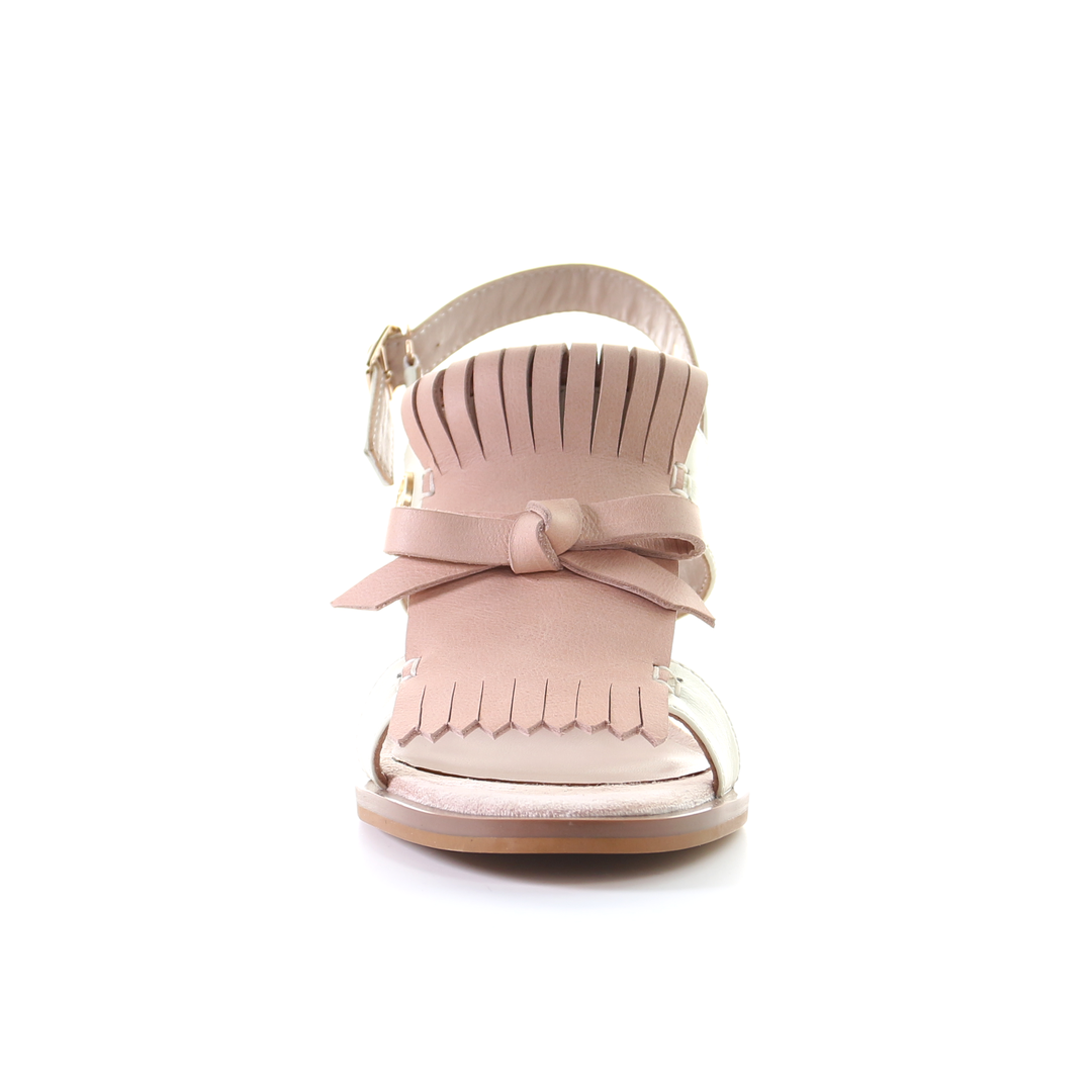 Tassel strappy 7.5cm block heel sandal-Pink