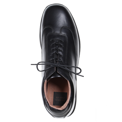 Men's Style Lace Up Leather Casual Shoes (Black)