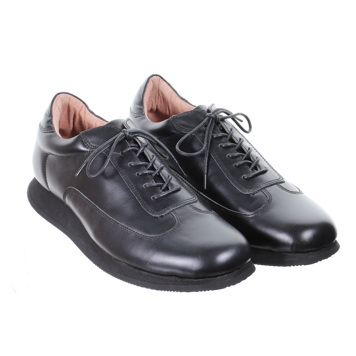 Men's Style Lace Up Leather Casual Shoes (Black)