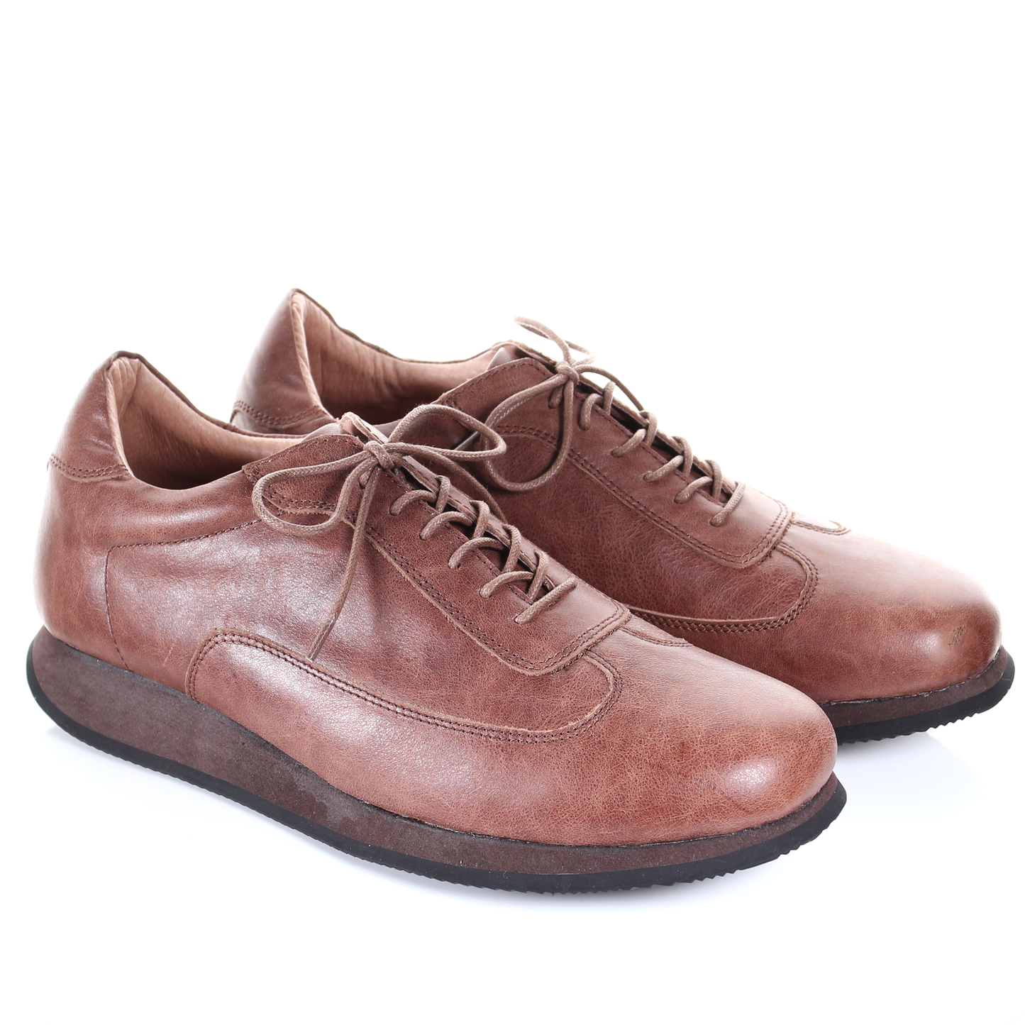 Men's Style Lace Up Leather Casual Shoes (Dark Brown)