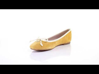 Bow suede ballerina (Mustard)