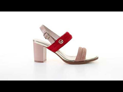 Double strappy 7.5cm block heel sandal-Pink