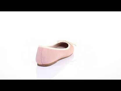 蝴蝶結麂皮芭蕾舞鞋 (L.Pink)