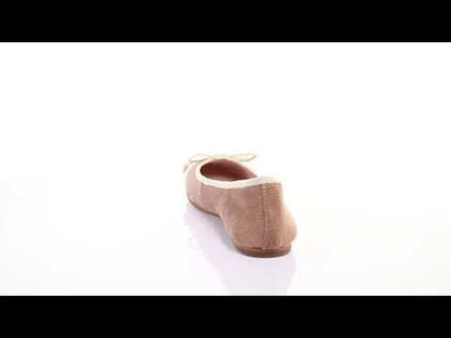 Bow suede ballerina (Beige)