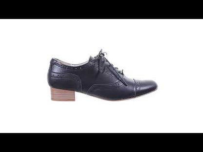 Low heel oxford shoes (Black)
